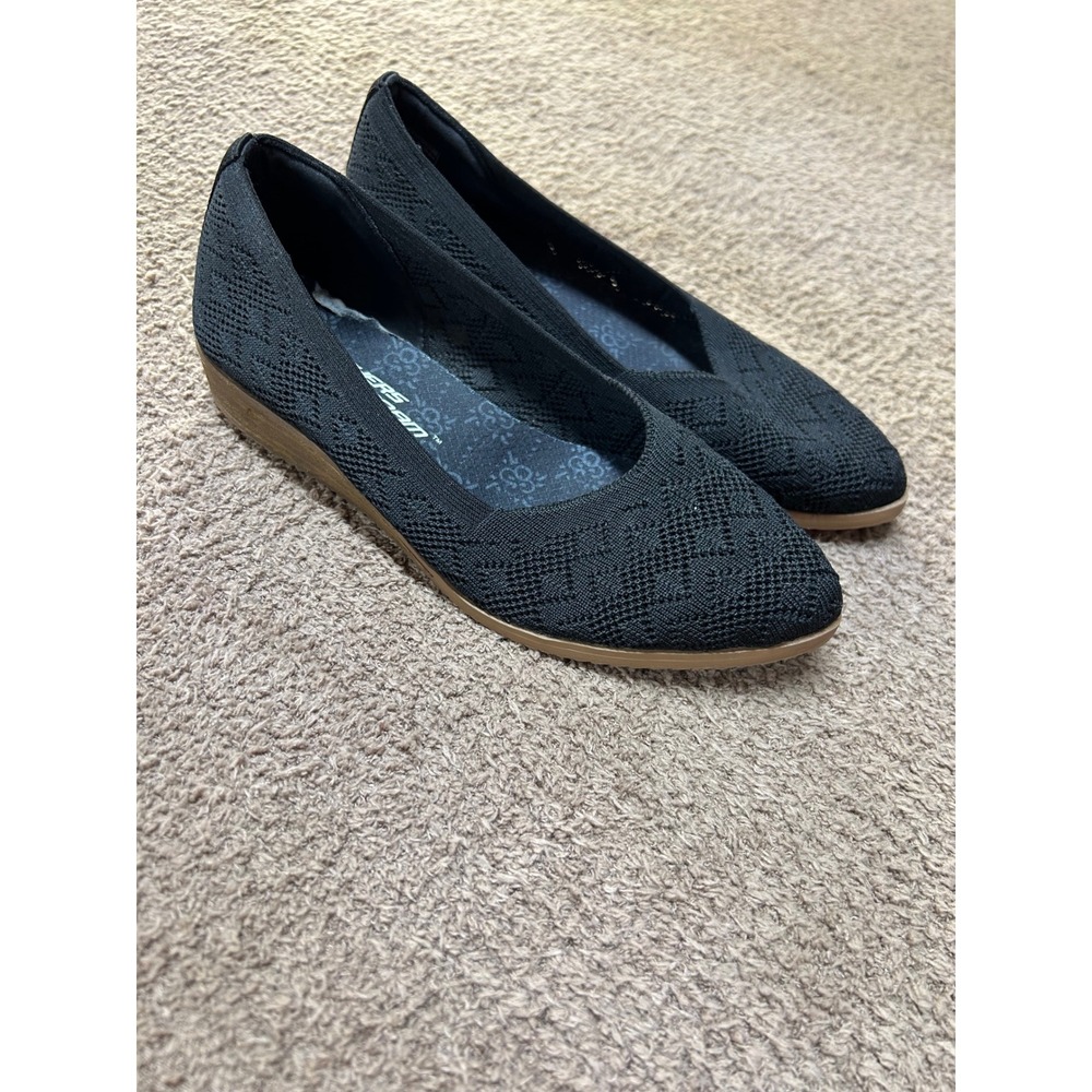 Skechers Cleo 2.0 Love Spell Black Knit Pointed Toe Ballet Flats 179440 Size 8.5